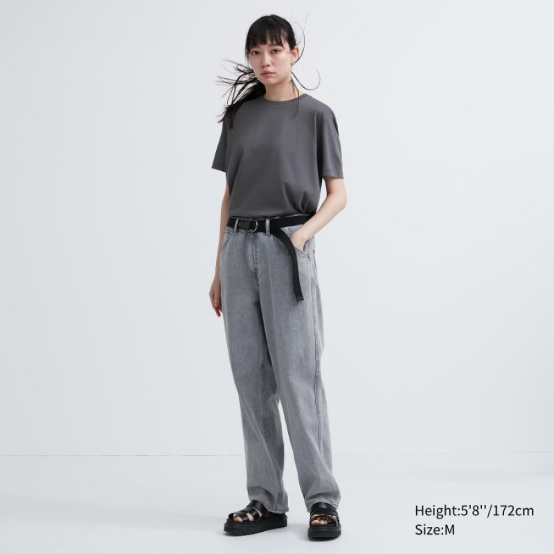 Uniqlo Dry Color Crew Neck Short-Sleeve T Shirts Dame Lilla | 3635931