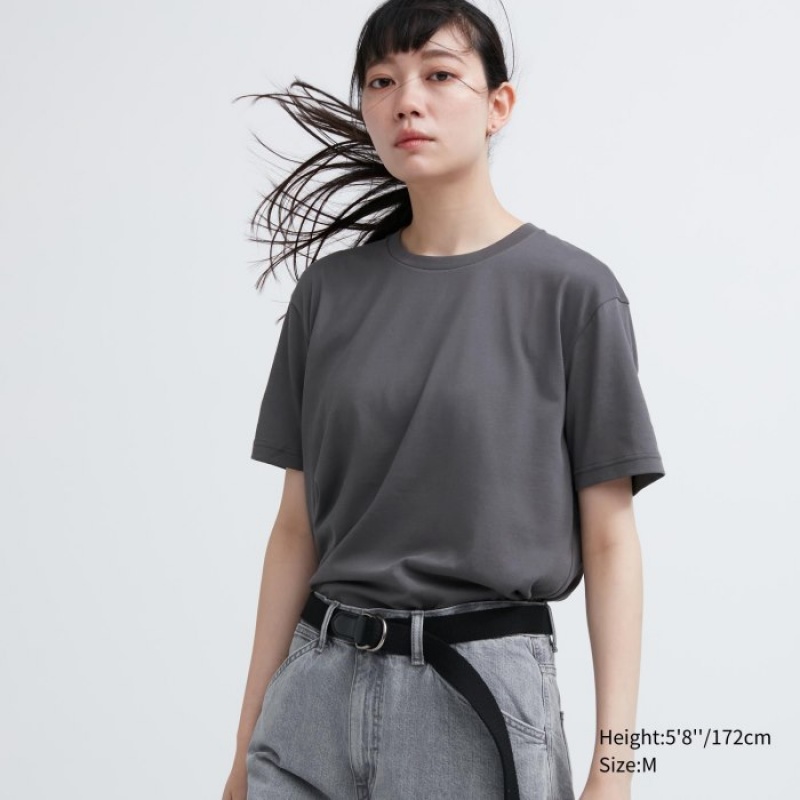 Uniqlo Dry Color Crew Neck Short-Sleeve T Shirts Dame Lilla | 3635931