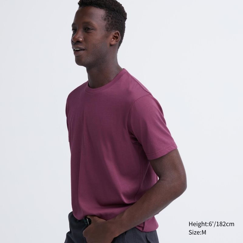 Uniqlo Dry Color Crew Neck Short-Sleeve T Shirts Herre Lilla | 7657177