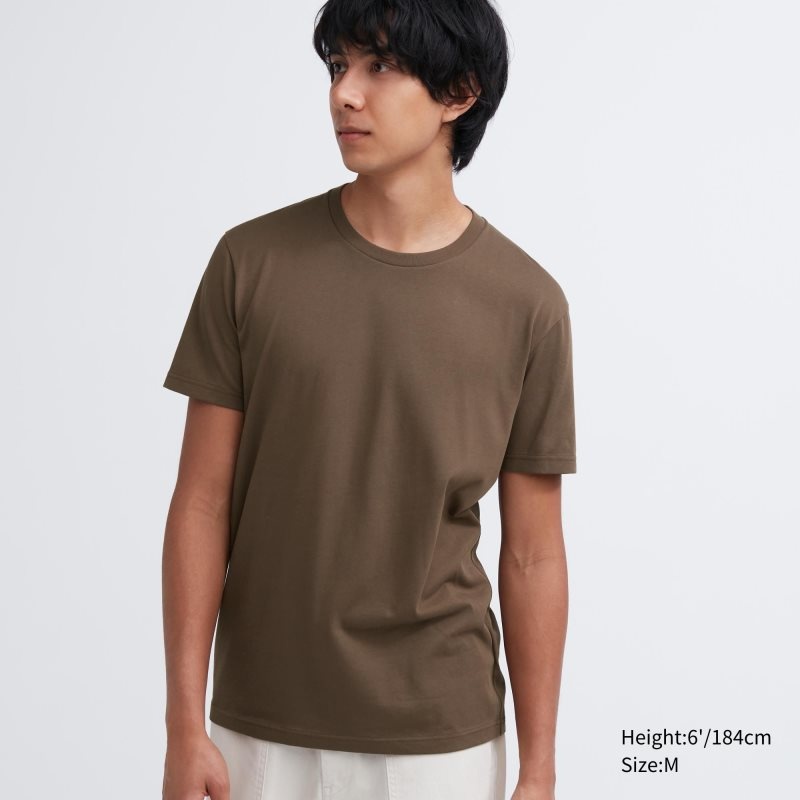 Uniqlo Dry Color Crew Neck Short-Sleeve T Shirts Herre Brune | 1015820