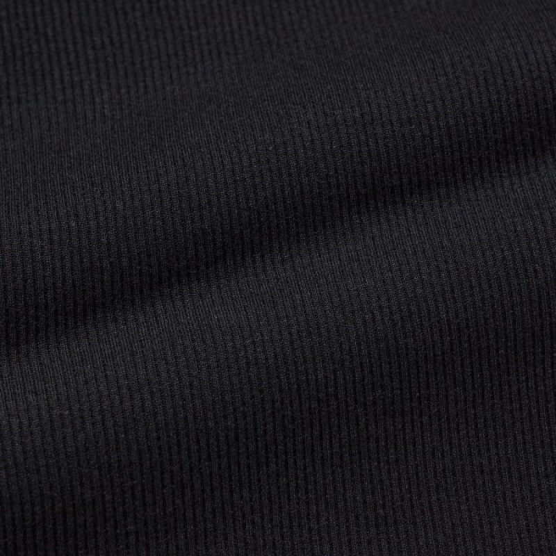 Uniqlo Dry Color Ribbed Tank Top Dame Sort | 9103672