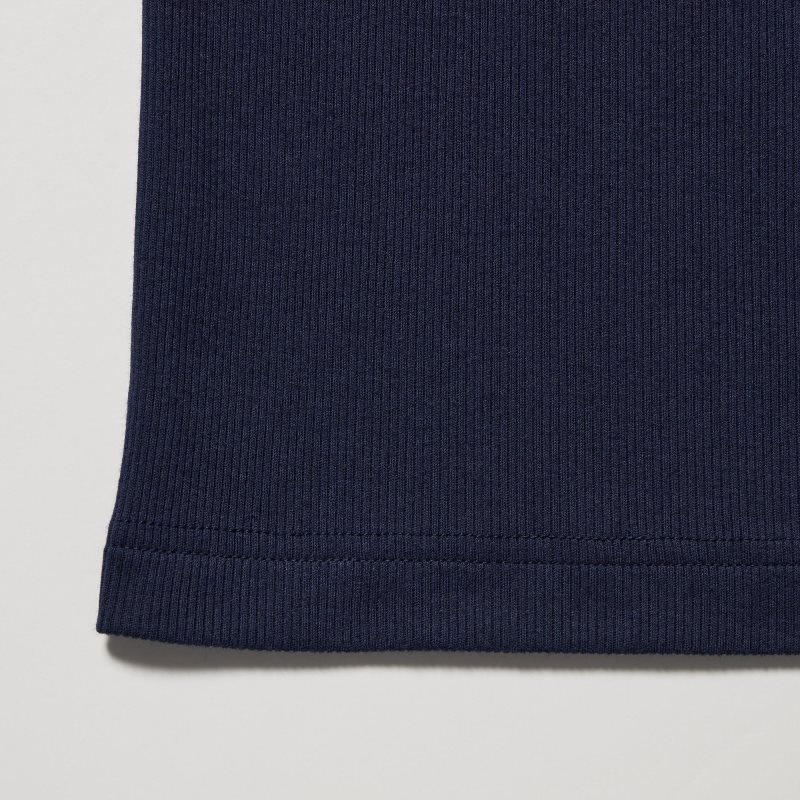 Uniqlo Dry Color Ribbed Tank Top Herre Mørkeblå | 7519292
