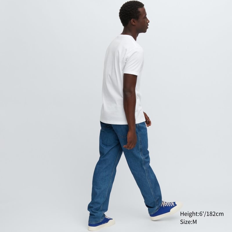 Uniqlo Dry Color V-Neck Short-Sleeve T Shirts Herre Hvide | 1524103