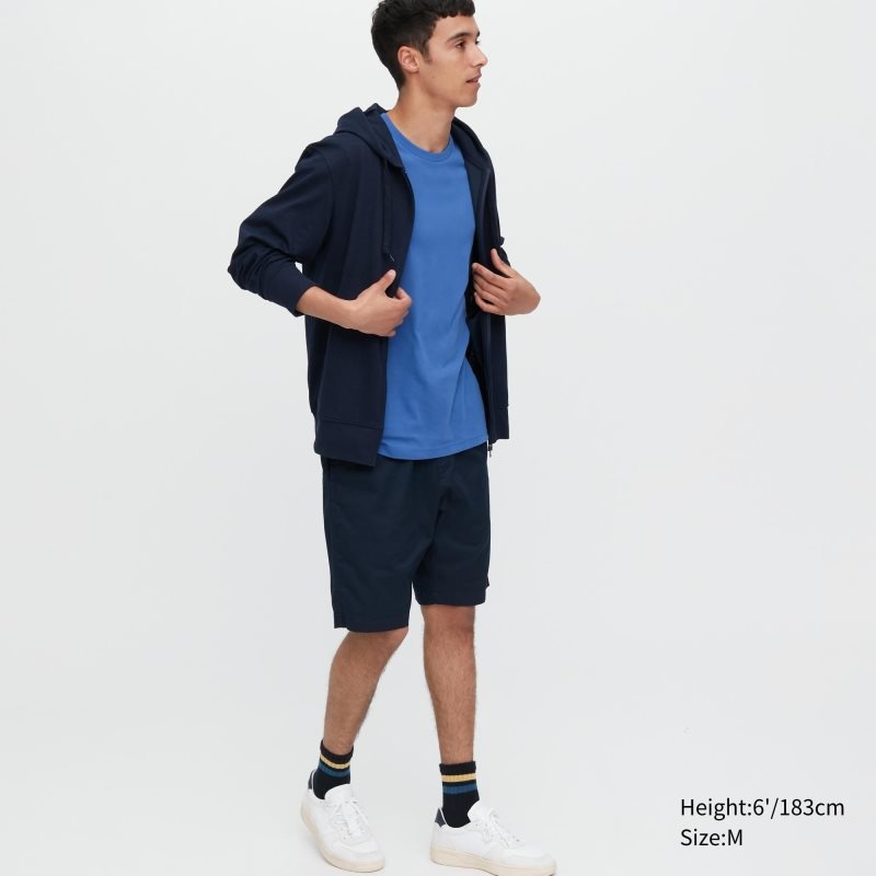 Uniqlo Dry Crew Neck Short-sleeve Color T Shirts Herre Blå | 3376744