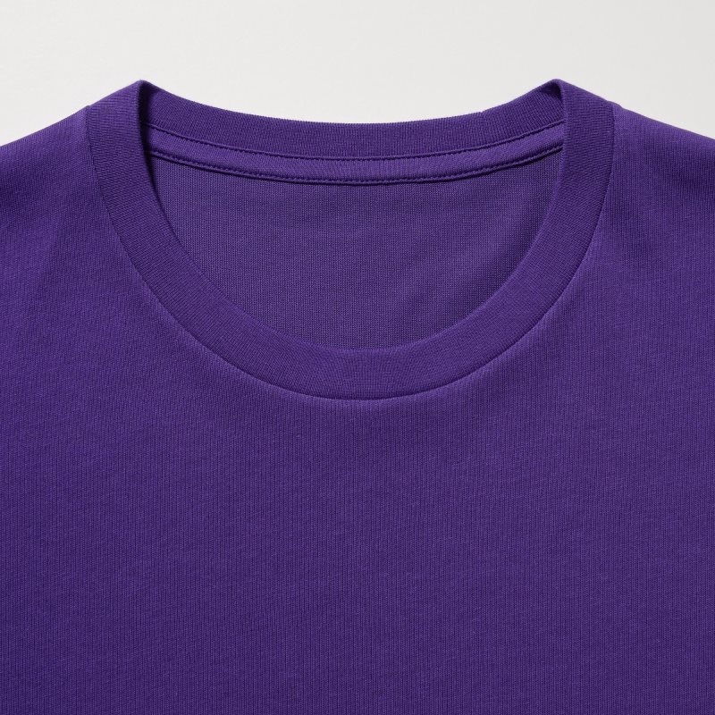 Uniqlo Dry Crew Neck Short-sleeve Color T Shirts Herre Lilla | 9857773