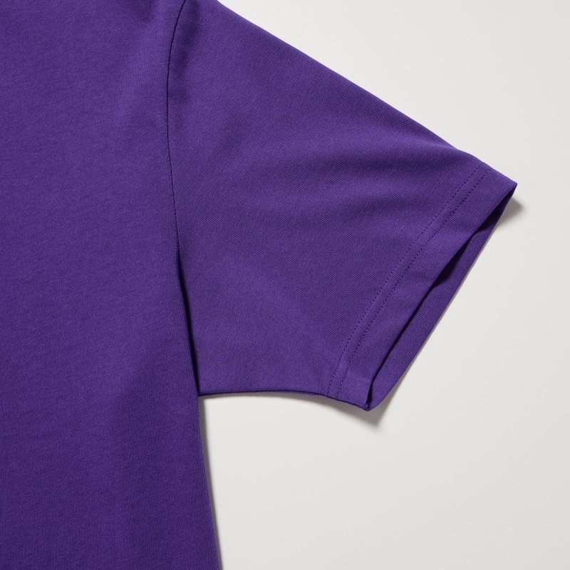 Uniqlo Dry Crew Neck Short-sleeve Color T Shirts Herre Lilla | 9857773
