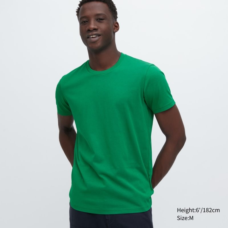 Uniqlo Dry Crew Neck Short-sleeve Color T Shirts Herre Grøn | 26972