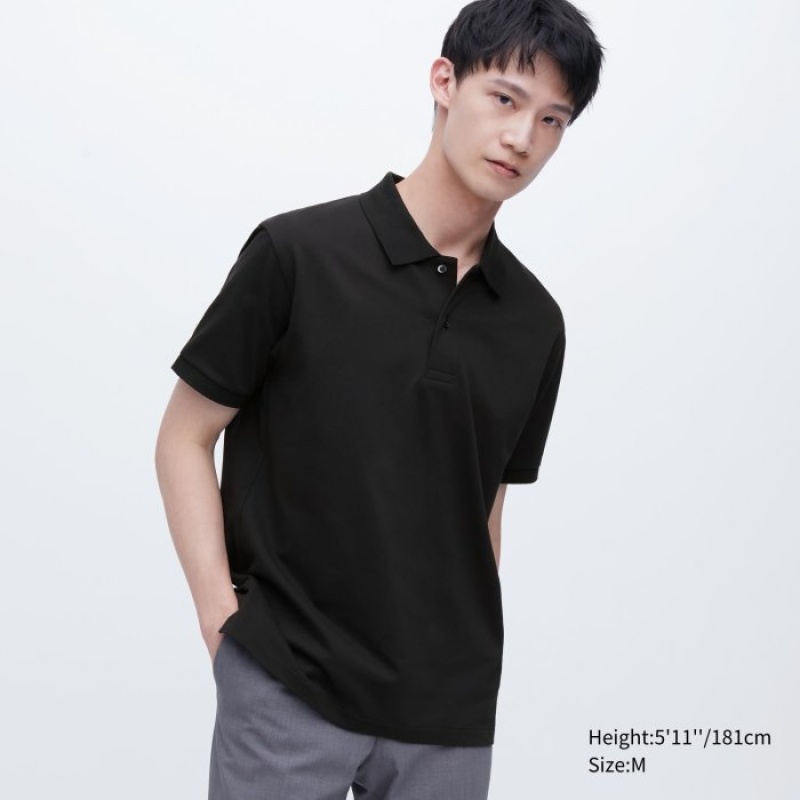 Uniqlo Dry Pique Poloshirt Dame Sort | 5475510
