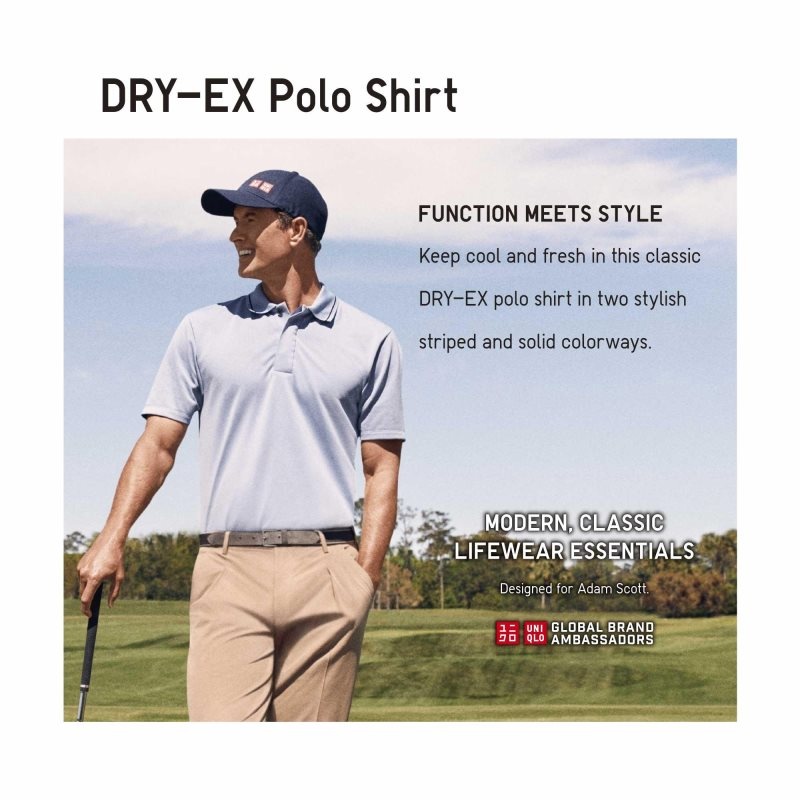 Uniqlo Dry-ex Short-sleeve Striped Collar Adam Scott Poloshirt Herre Grå | 3849194