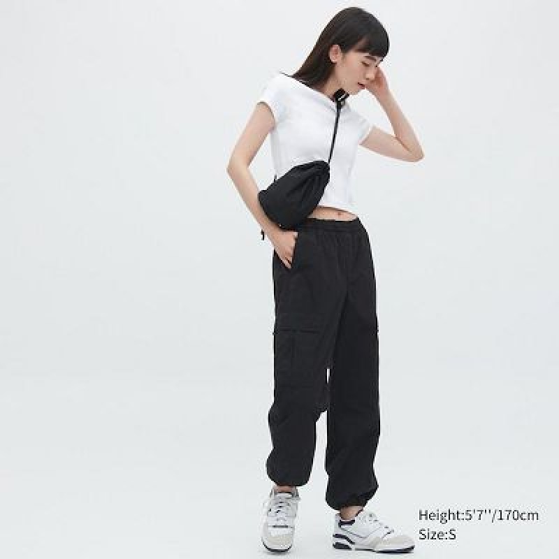 Uniqlo Easy Cargo Bukser Dame Sort | 3880921