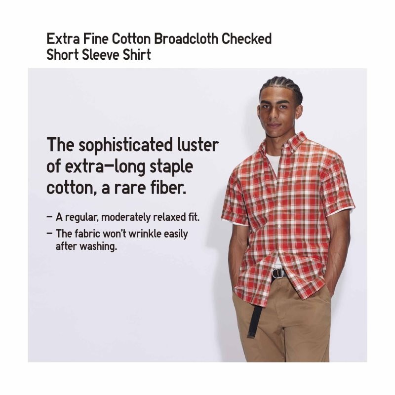 Uniqlo Extra Fine Cotton Short-sleeve Skjorte Herre Gul | 3288196