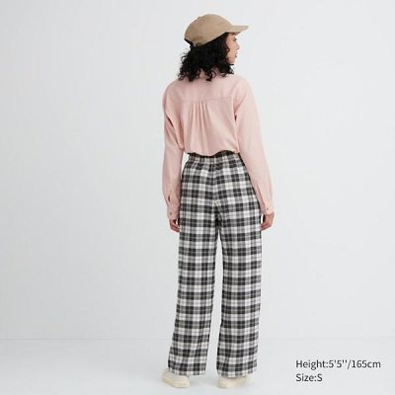 Uniqlo Flannel Bukser Dame Sort | 4491195