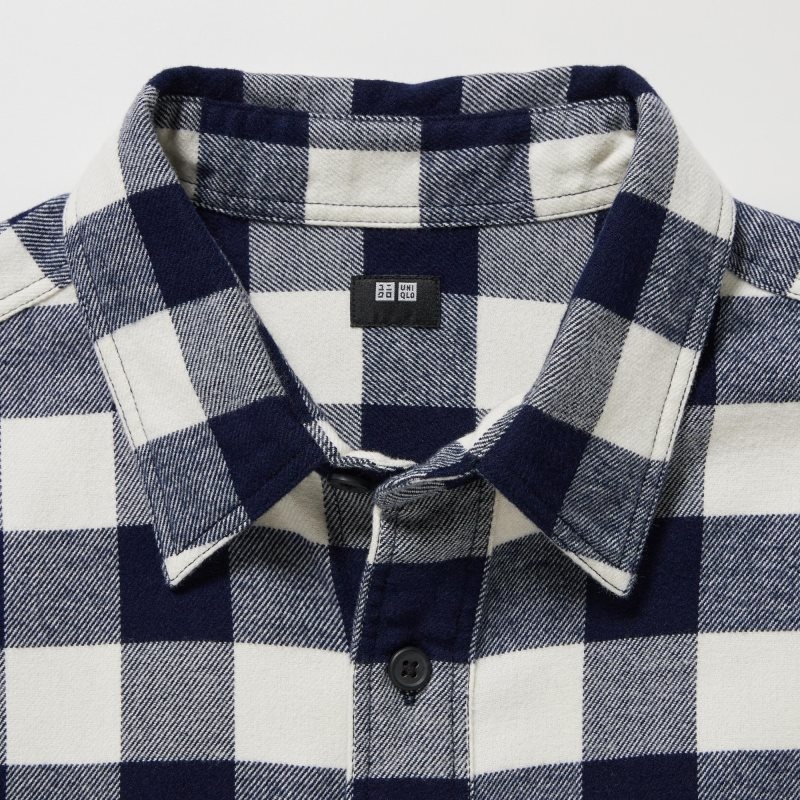 Uniqlo Flannel Checked Long-sleeve Skjorte Herre Blå | 6683939