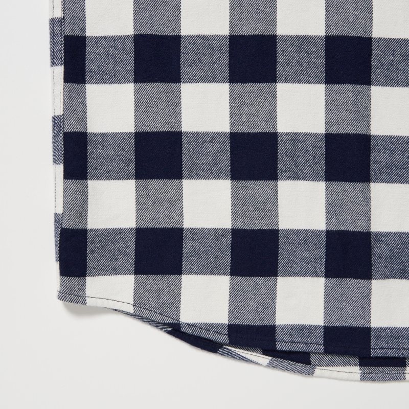 Uniqlo Flannel Checked Long-sleeve Skjorte Herre Blå | 6683939