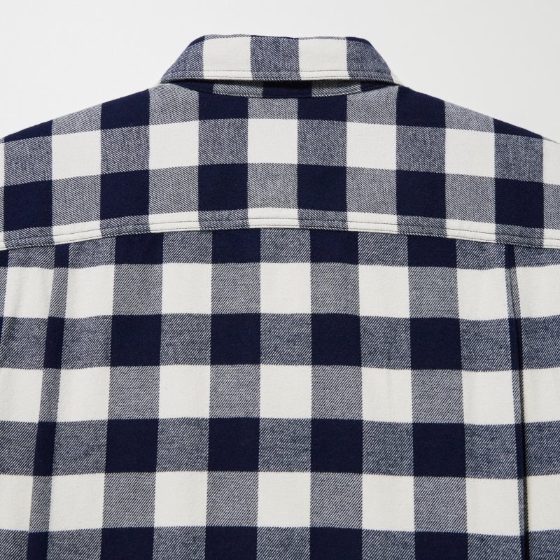 Uniqlo Flannel Checked Long-sleeve Skjorte Herre Blå | 6683939