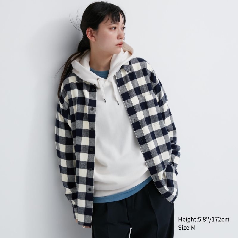 Uniqlo Flannel Checked Long-sleeve Skjorte Herre Blå | 6683939