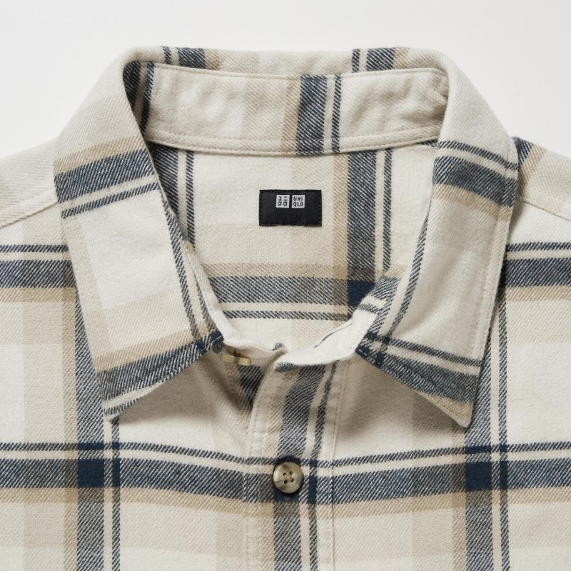 Uniqlo Flannel Checked Long-sleeve Skjorte Herre Beige | 6082488