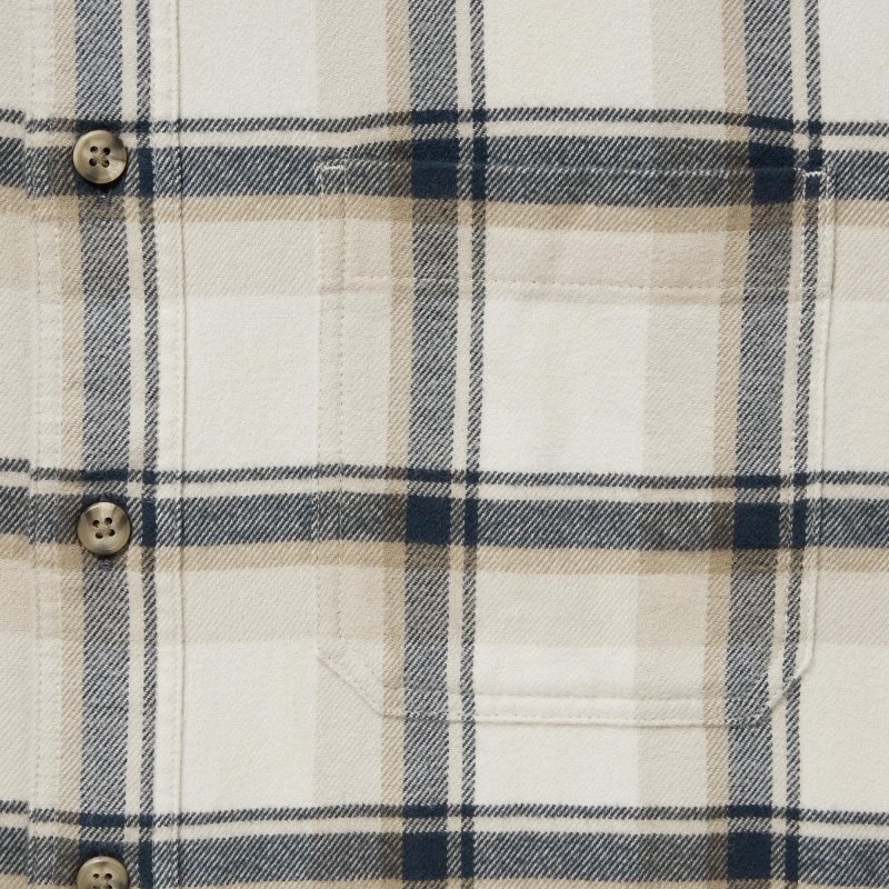Uniqlo Flannel Checked Long-sleeve Skjorte Herre Beige | 6082488