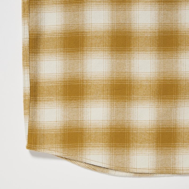Uniqlo Flannel Checked Long-sleeve Skjorte Herre Gul | 3521703