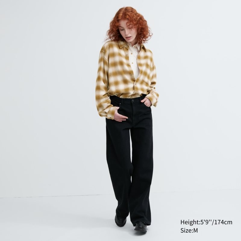 Uniqlo Flannel Checked Long-sleeve Skjorte Herre Gul | 3521703