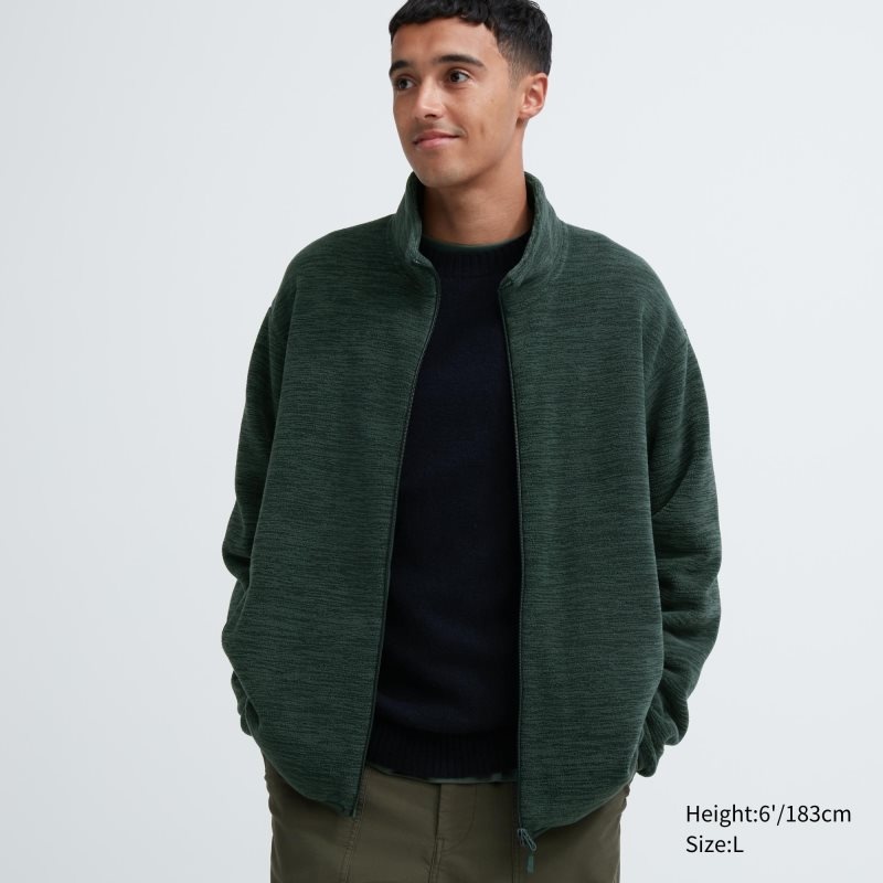 Uniqlo Fleece Full-zip Long Sleeve Jakker Herre Grøn | 2468892