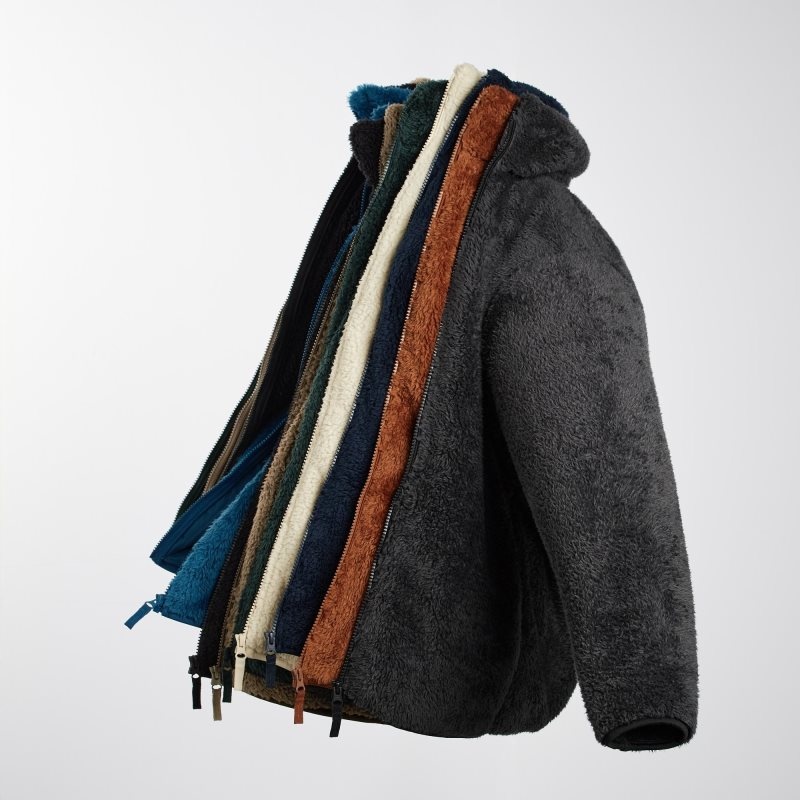 Uniqlo Fluffy Yarn Fleece Full-Zip Jakker Herre Brune | 6982578