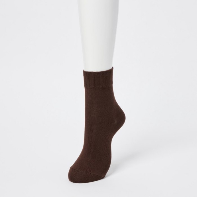 Uniqlo HEATTECH Crew Relax Sokker Dame Brune | 7723412