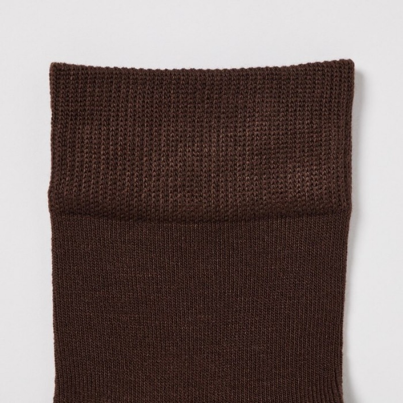 Uniqlo HEATTECH Crew Relax Sokker Dame Brune | 7723412