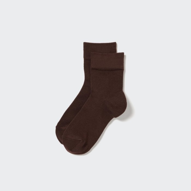 Uniqlo HEATTECH Crew Relax Sokker Dame Brune | 7723412