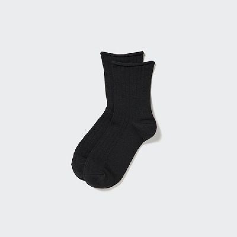 Uniqlo HEATTECH Crew Sokker Dame Sort | 9219829