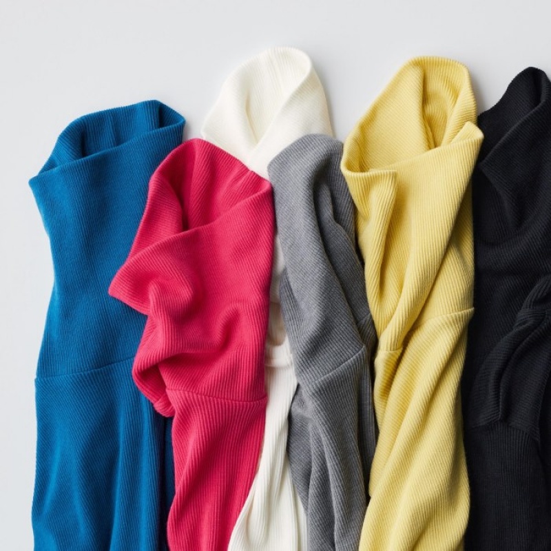 Uniqlo HEATTECH Extra Warm Seamless Ribbed Turtleneck Long-Sleeve T Shirts Dame Lyserød | 7562413