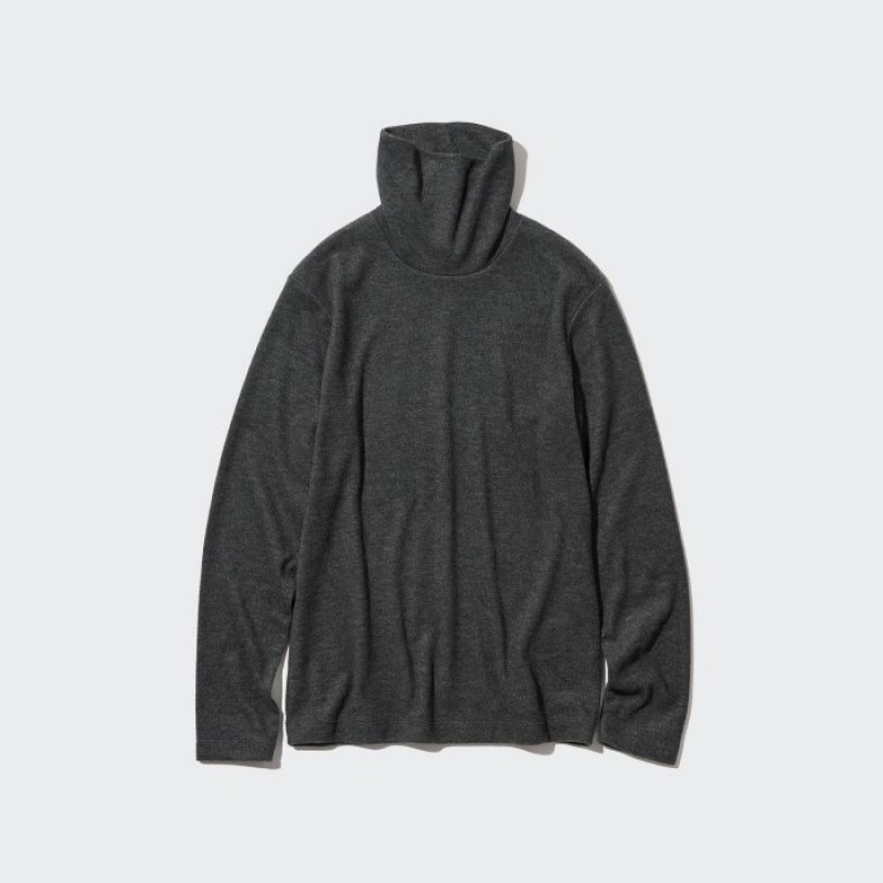 Uniqlo HEATTECH Fleece Turtleneck Long-Sleeve T Shirts Dame Rød | 2913256