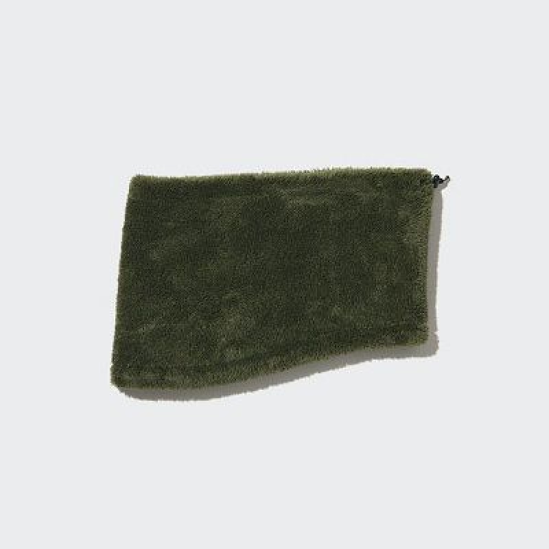 Uniqlo HEATTECH Fluffy Yarn Nakkevarmer Dame Olivengrøn | 3513438
