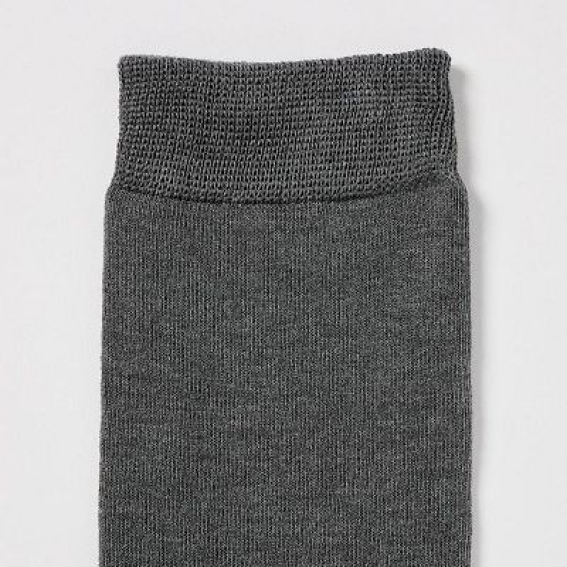 Uniqlo HEATTECH Knee High Sokker Dame Grå | 1077014