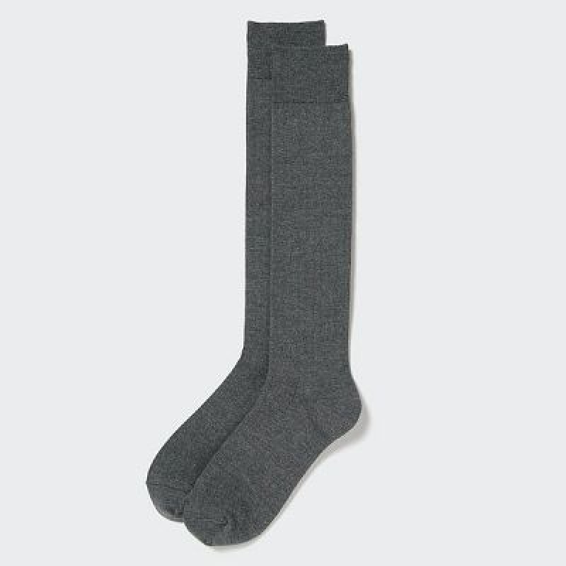 Uniqlo HEATTECH Knee High Sokker Dame Grå | 2951507