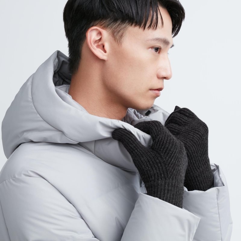 Uniqlo HEATTECH Knitted Handsker Herre Sort | 6208909