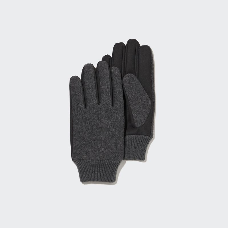 Uniqlo HEATTECH Lined Faux Wool Handsker Herre Grå | 4150695