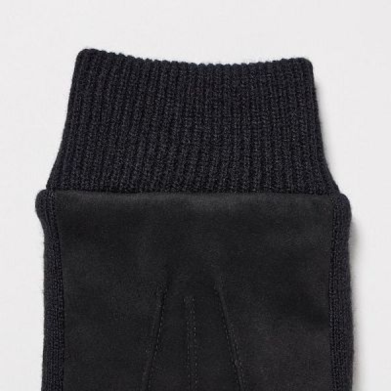 Uniqlo HEATTECH Lined Handsker Dame Sort | 7885463