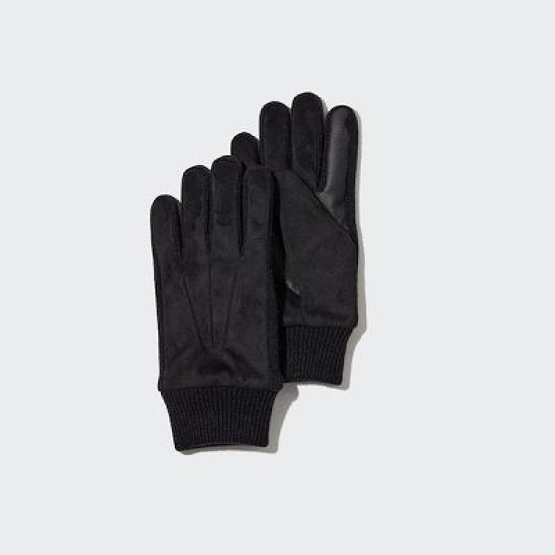 Uniqlo HEATTECH Lined Handsker Dame Sort | 7885463