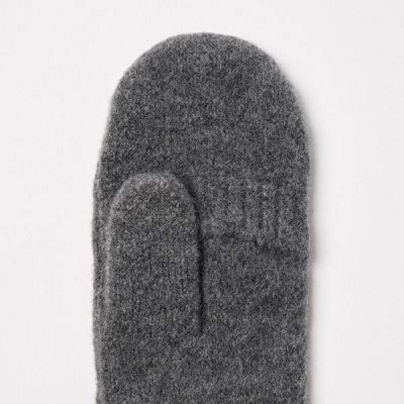 Uniqlo HEATTECH Lining Souffle Yarn Mittens Handsker Dame Grå | 6085302