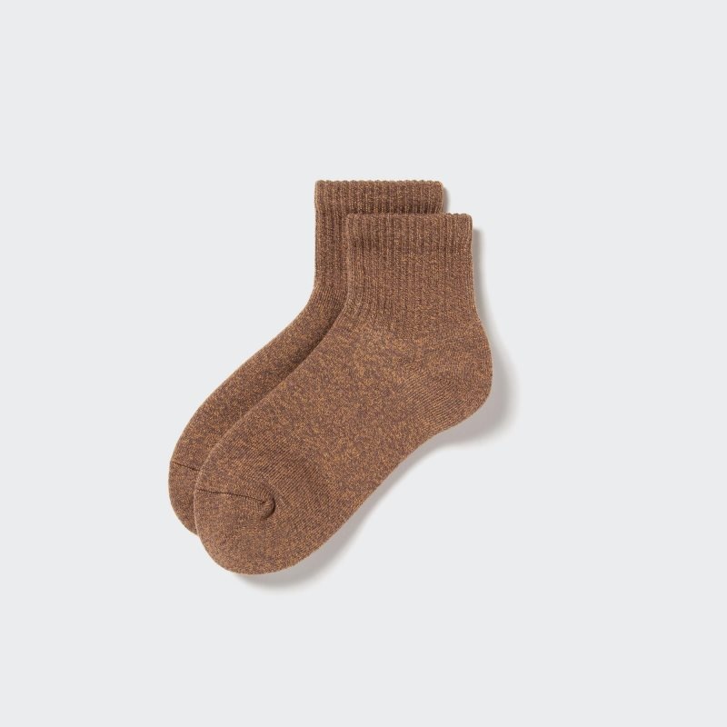 Uniqlo HEATTECH Pile Half Sokker Herre Brune | 1779487