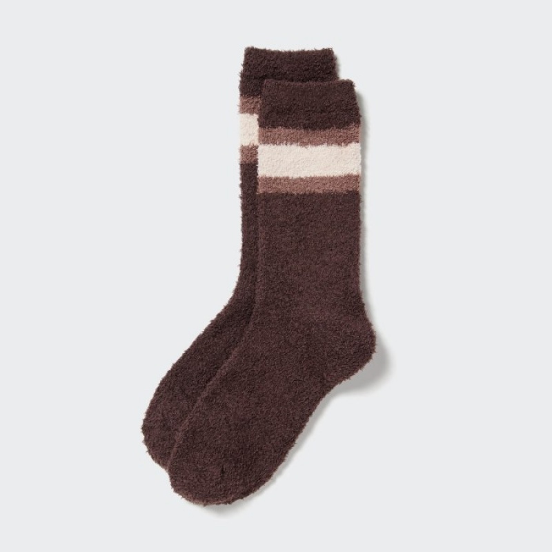 Uniqlo HEATTECH Soft Fluffy Sokker Dame Brune | 8519057