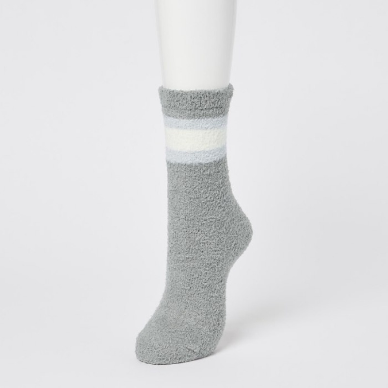 Uniqlo HEATTECH Soft Fluffy Sokker Dame Grå | 9478417