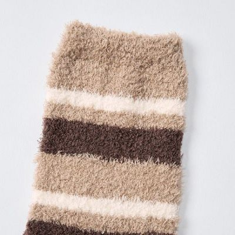 Uniqlo HEATTECH Soft Fluffy Sokker Dame Beige | 3742841