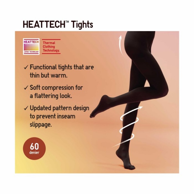 Uniqlo HEATTECH Tights Dame Sort | 760185