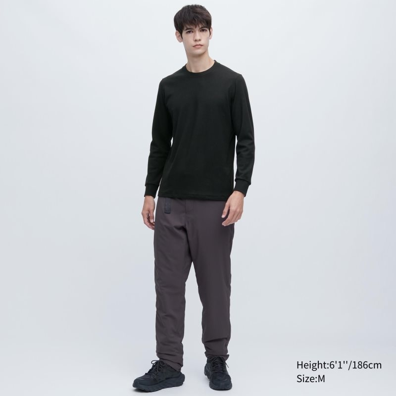 Uniqlo HEATTECH Ultra Warm Crew Neck Long-Sleeve T Shirts Herre Sort | 5883590