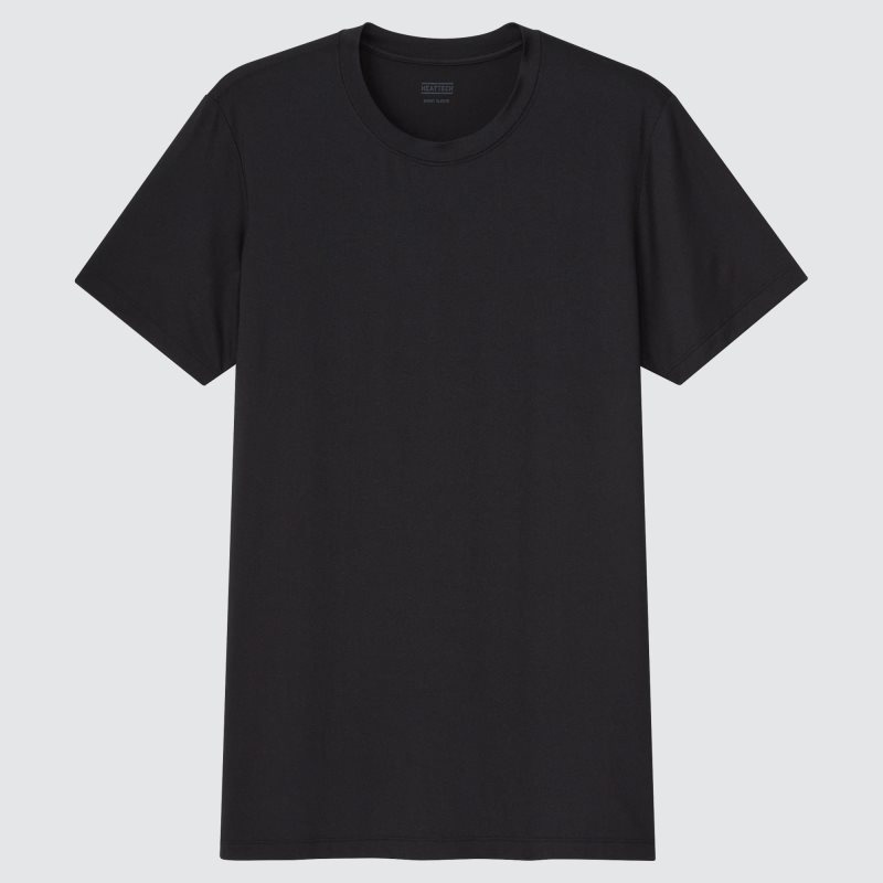 Uniqlo Heattech Short-sleeve T Shirts Herre Sort | 5493879