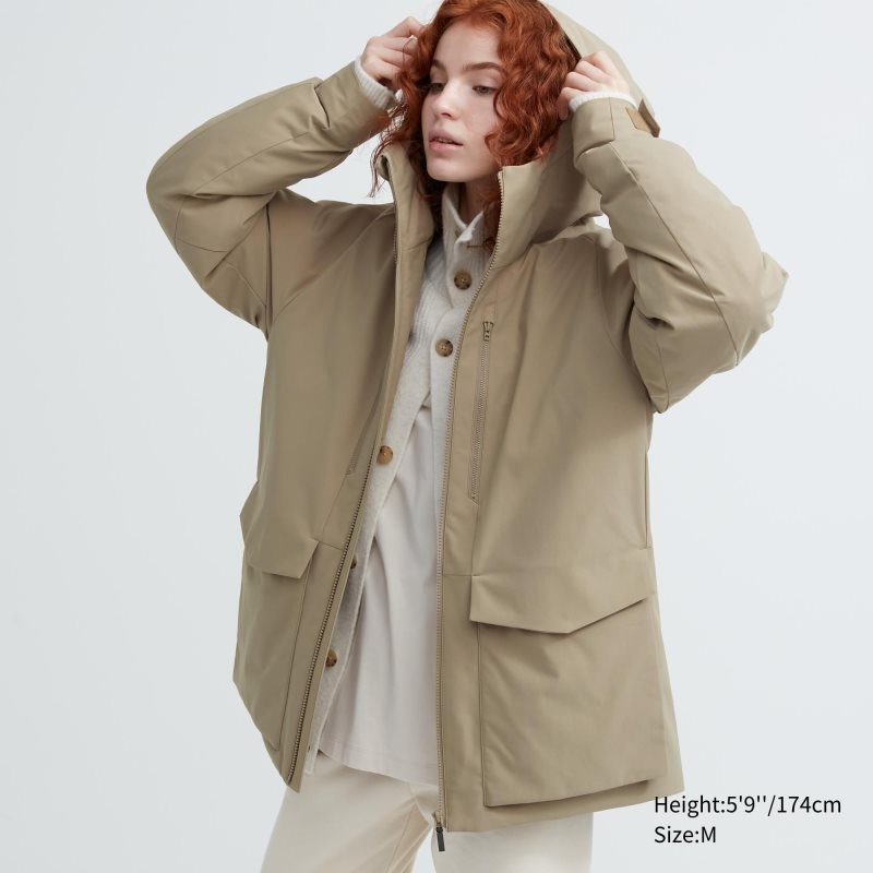 Uniqlo Hybrid Down 3d Cut Parka Herre Beige | 9140060