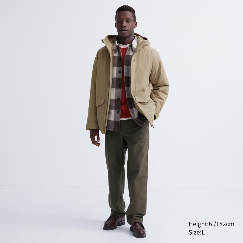 Uniqlo Hybrid Down 3d Cut Parka Herre Beige | 9140060