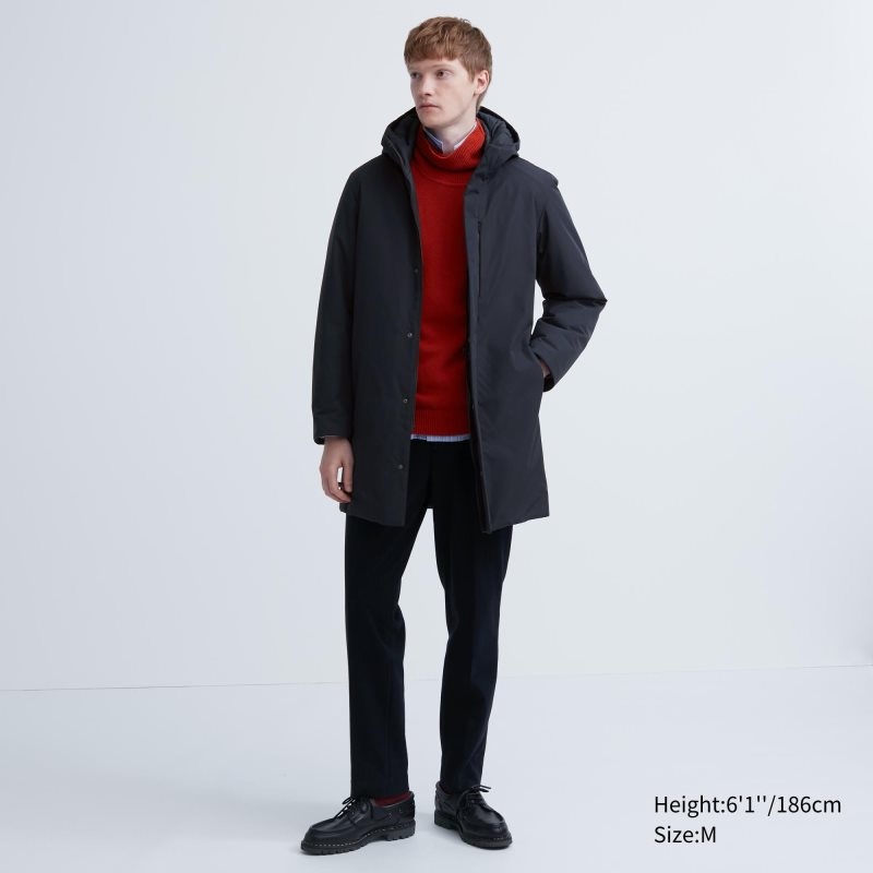 Uniqlo Hybrid Down Frakker Herre Sort | 2277986